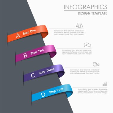 Metniniz için yer alan bilgi tasarım şablonu. Vektör illüstrasyonu.
