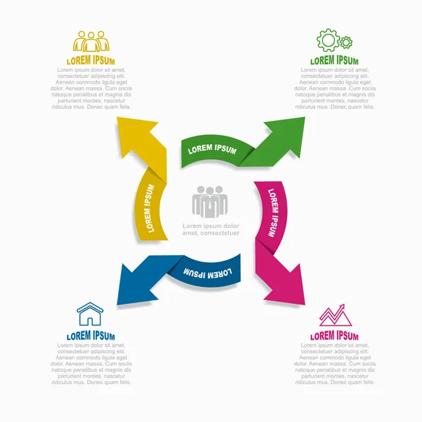 Modèle de conception infographique avec place pour votre texte. Illustration vectorielle. — Image vectorielle