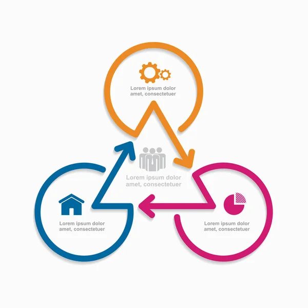 Modello di design infografico con spazio per il testo. Illustrazione vettoriale. — Vettoriale Stock