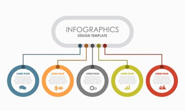 Verileriniz için yer alan bilgi tasarım şablonu. Vektör illüstrasyonu.