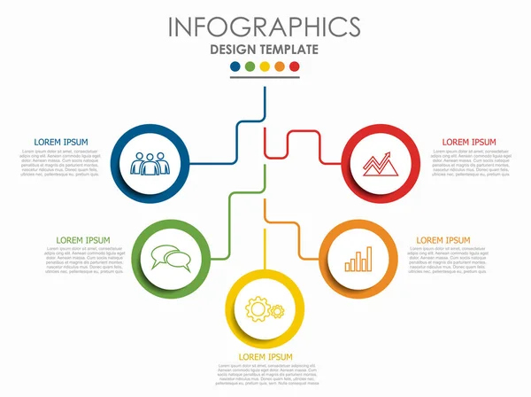 Templat desain infografis dengan tempat bagi data Anda. Ilustrasi vektor. - Stok Vektor