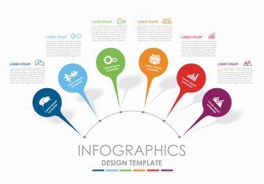 Verileriniz için yer alan bilgi tasarım şablonu. Vektör illüstrasyonu.