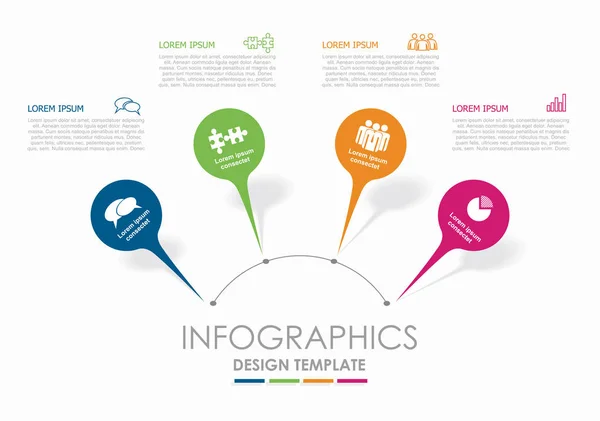 Plantilla de diseño infográfico con lugar para sus datos. Ilustración vectorial. — Vector de stock