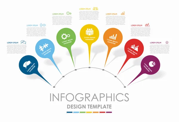Modèle de conception infographique avec place pour vos données. Illustration vectorielle. — Image vectorielle