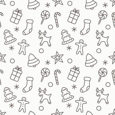 Noel ve yeni yıl Dikişsiz desen arka plan. Vektör çizim.