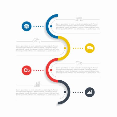 Verileriniz için yer alan bilgi tasarım şablonu. Vektör illüstrasyonu.