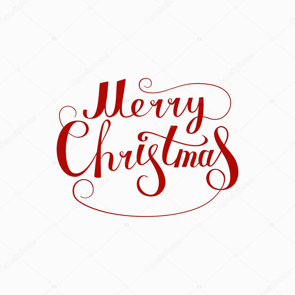 Merry Christmas greeting card design template. Vector illustration.