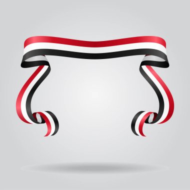 Yemeni flag wavy ribon background. Vector illustration. clipart