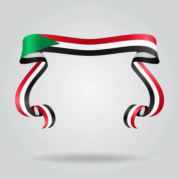 Sudan bayrağı dalgalı pruva arka plan. Vektör çizim. — Stok Vektör