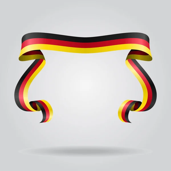 Drapelul german ondulat fundal panglică. Ilustrație vectorială . — Vector de stoc