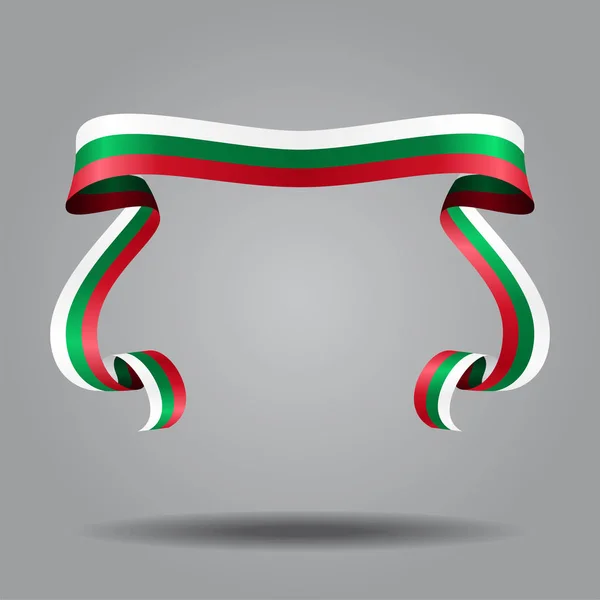 Bandeira búlgara fundo de ribon ondulado. Ilustração vetorial . —  Vetores de Stock