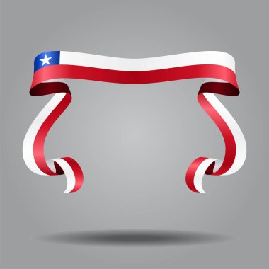 Chilean flag wavy ribbon background. Vector illustration. clipart