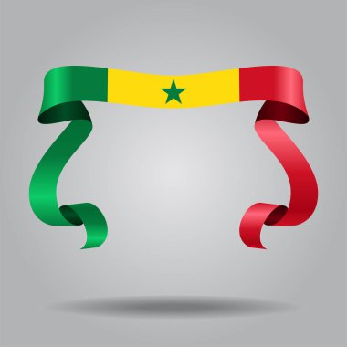 Senegal dalgalı şerit arka plan bayrak. Vektör çizim.