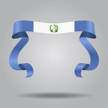 Guatemala bayrağı dalgalı şerit arka plan. Vektör çizim.