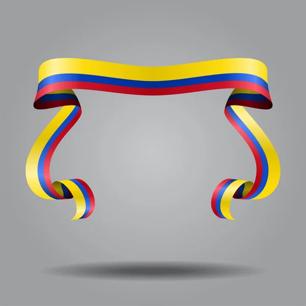 哥伦比亚波浪旗抽象背景 矢量插图 — 图库矢量图片