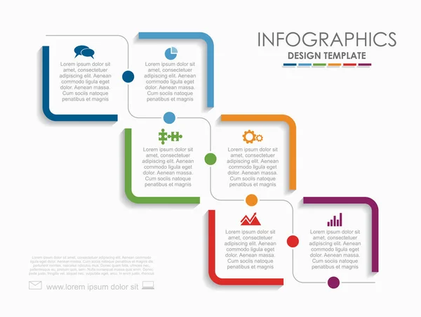 Plantilla de diseño infográfico con lugar para su texto. Ilustración vectorial. — Vector de stock