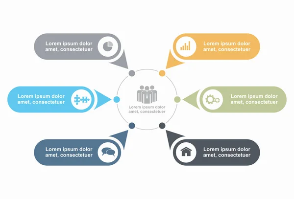 Plantilla de diseño infográfico con lugar para su texto. Ilustración vectorial. — Vector de stock