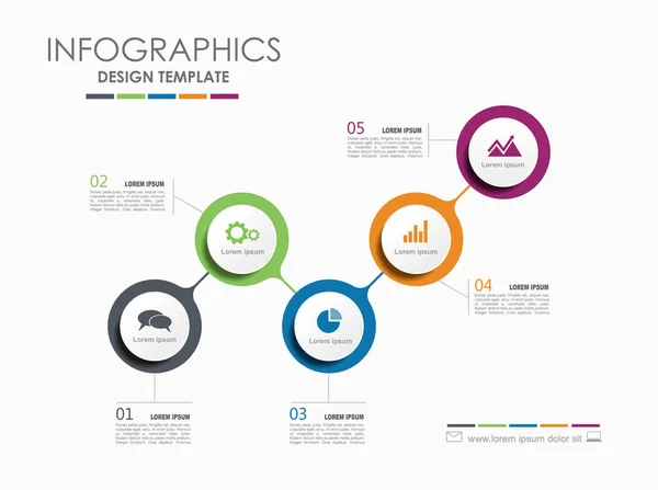 Infographic design template met plaats voor uw tekst. Vectorillustratie. — Stockvector