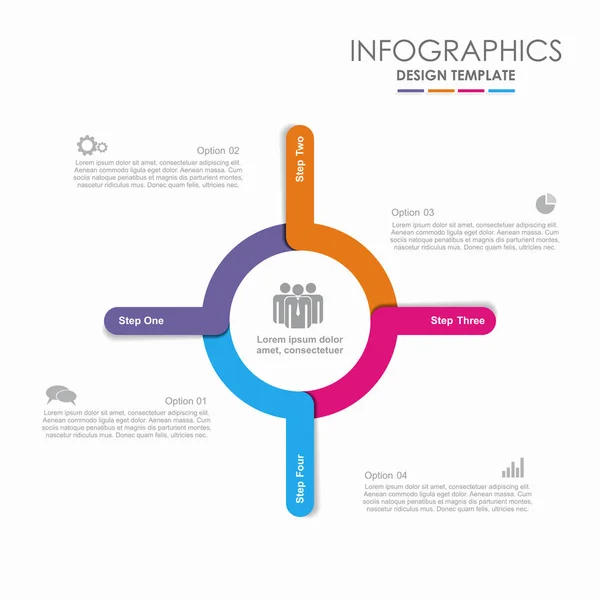 Modèle de conception infographique avec place pour votre texte. Illustration vectorielle. — Image vectorielle