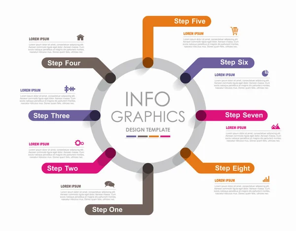 Infografik-Design-Vorlage mit Platz für Ihren Text. Vektorillustration. — Stockvektor