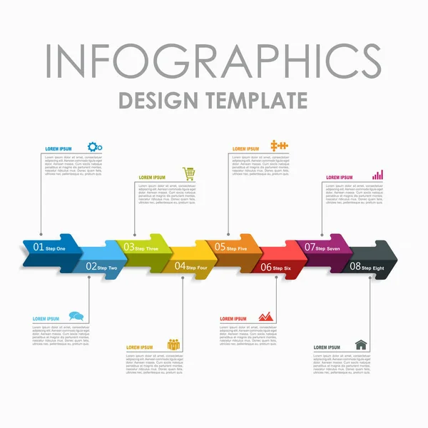 Infographic design template met plaats voor uw tekst. Vectorillustratie. — Stockvector