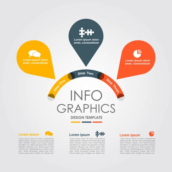 Infografik-Design-Vorlage mit Platz für Ihren Text. Vektorillustration. — Stockvektor