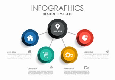 Verileriniz için yer alan bilgi tasarım şablonu. Vektör illüstrasyonu.