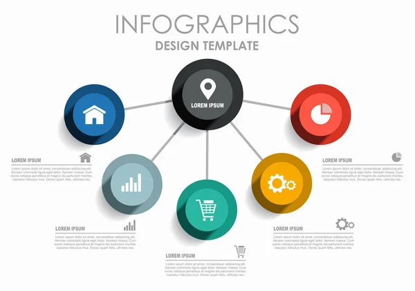 Infograficzny szablon projektu z miejscem na Twoje dane. Ilustracja wektora. — Wektor stockowy