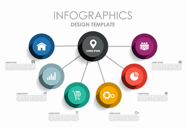 Modelo de design de infográfico com lugar para seus dados. Ilustração vetorial. — Vetor de Stock