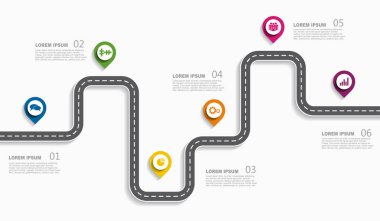 Gezinti yol haritası Infographic zaman çizelgesi kavramı yer için senin veri ile. Vektör çizim.