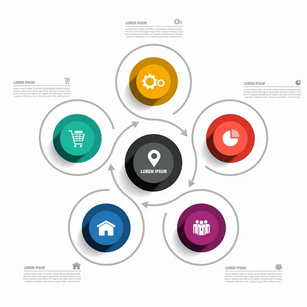 Infografisk designmall med plats för dina data. Vektorillustration. — Stock vektor