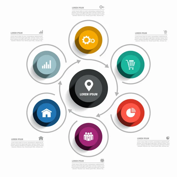 Modèle de conception infographique avec place pour vos données. Illustration vectorielle. — Image vectorielle