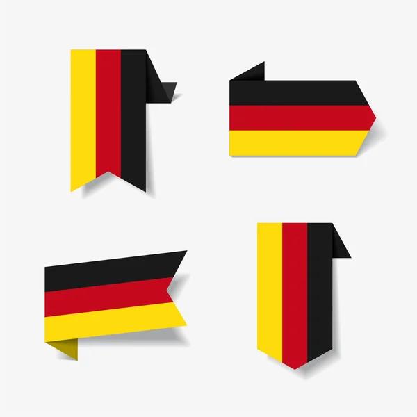 Pegatinas y etiquetas de bandera alemana. Ilustración vectorial . — Vector de stock