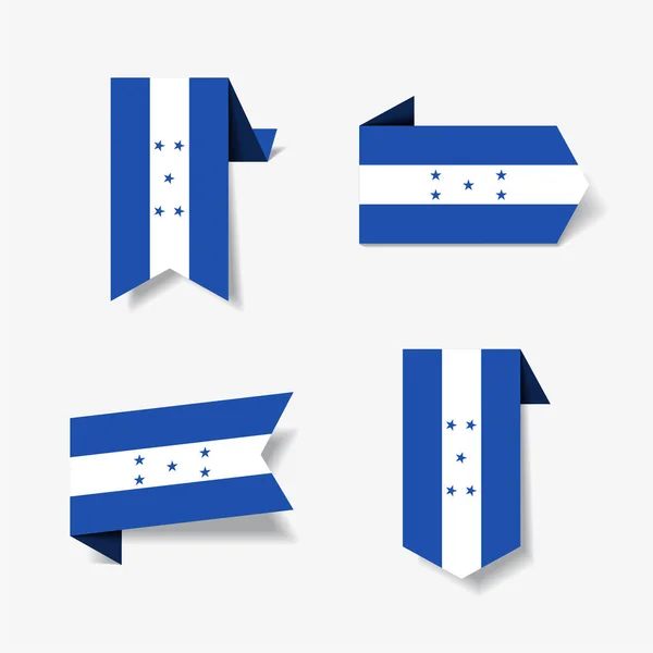 Honduras vlag stickers en labels. Vectorillustratie. — Stockvector