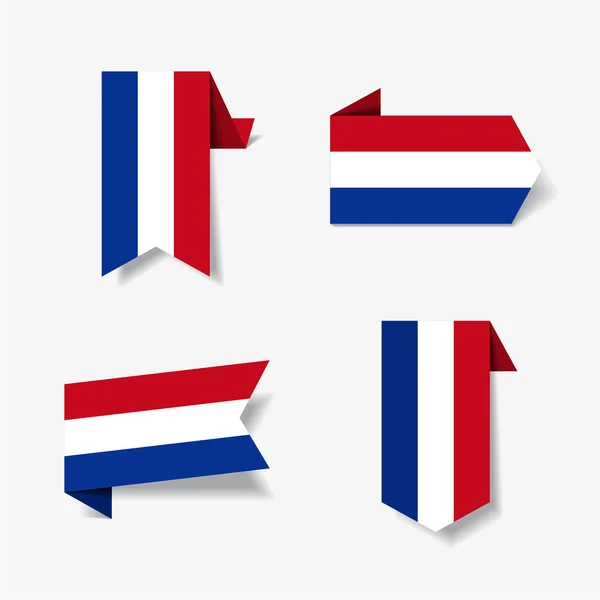 Nederlandse vlag stickers en labels. Vectorillustratie. — Stockvector