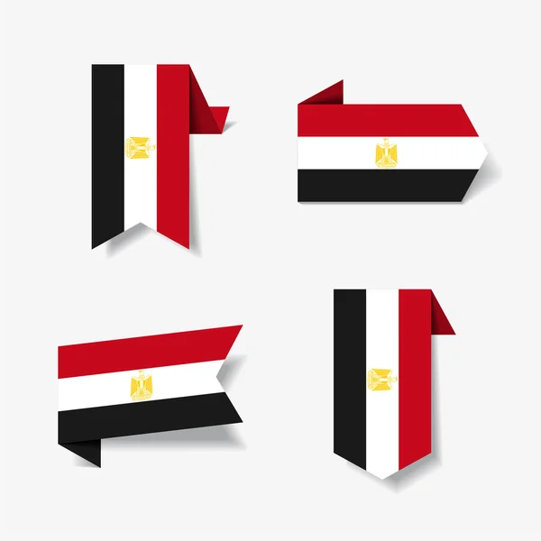 Egyptian flag stickers and labels. Vector illustration. — Stock Vector