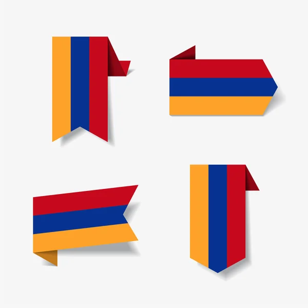 Armeense vlag stickers en labels. Vectorillustratie. — Stockvector