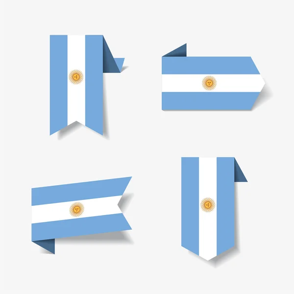 Stickers drapeau argentin et étiquettes. Illustration vectorielle . — Image vectorielle