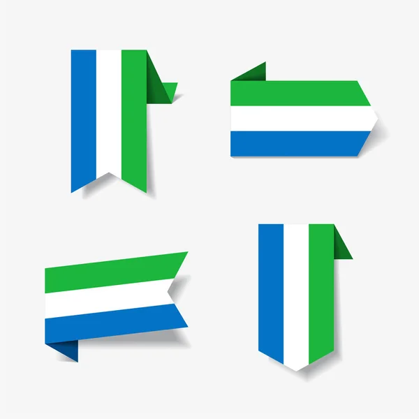 Sierra Leone vlag stickers en labels. Vectorillustratie. — Stockvector