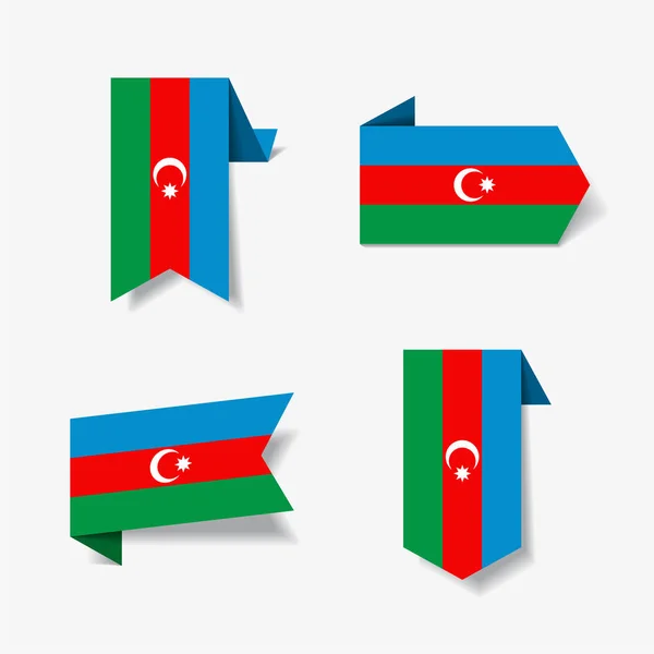 Adesivi bandiera azera ed etichette. Illustrazione vettoriale . — Vettoriale Stock