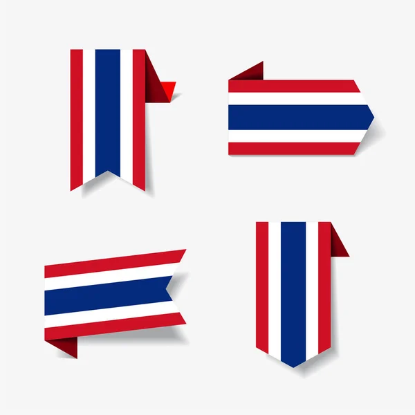 Thaise vlag stickers en labels. Vectorillustratie. — Stockvector