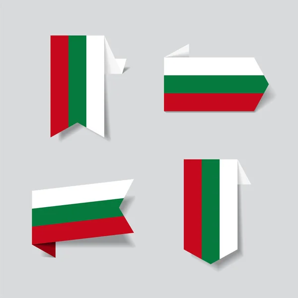 Pegatinas y etiquetas de bandera búlgara. Ilustración vectorial . — Vector de stock