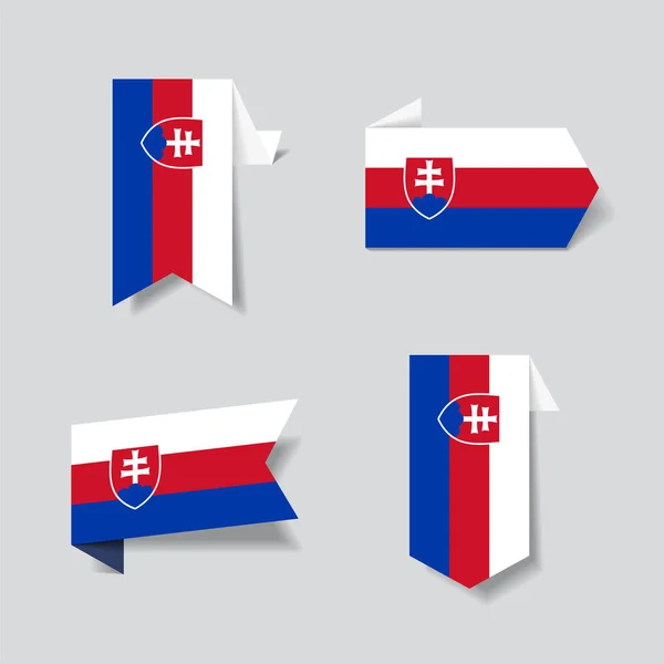 Slowaakse vlag stickers en labels. Vectorillustratie. — Stockvector