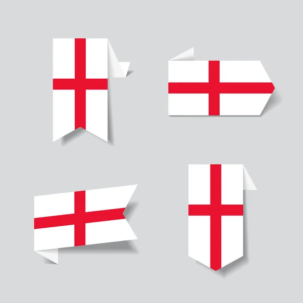 English flag stickers and labels. Vector illustration. — Stock Vector