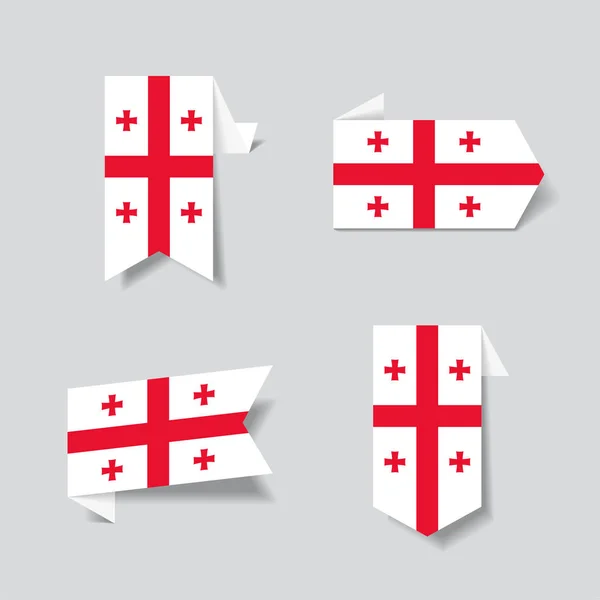 Georgian flag stickers and labels. Vector illustration. — Stock Vector