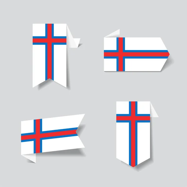 Faroe Adaları çıkartmaları ve Etiketler bayrak. Vektör çizim. — Stok Vektör