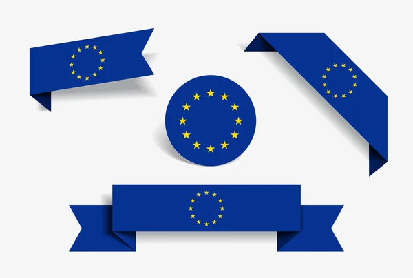 Európai Unió jelző matricák és címkék. Vektoros illusztráció. — Stock Vector