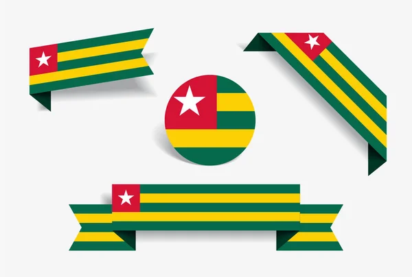 Togolese flag stickers and labels. Vector illustration. — Stock Vector