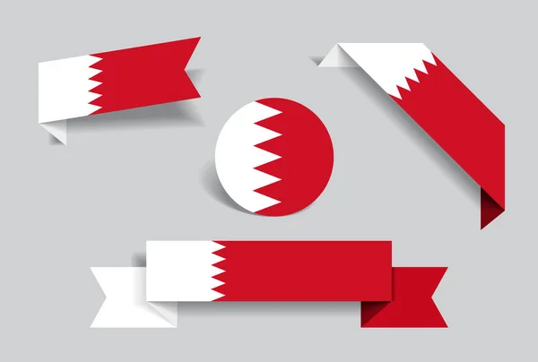 Autocollants et étiquettes du drapeau du Bahreïn. Illustration vectorielle . — Image vectorielle