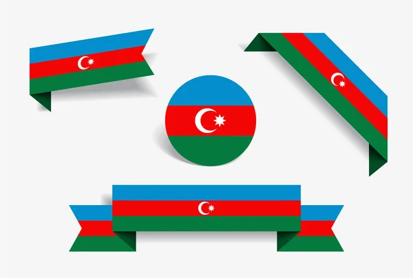 アゼルバイジャンの国旗ステッカーとラベル。ベクトル図. — ストックベクタ